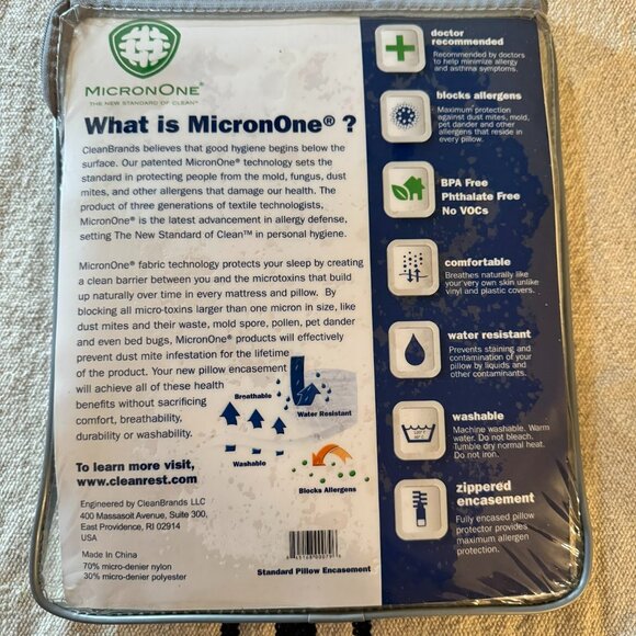 NWT Clean Rest Ultra Allergen Mattress Zip Encasement Cover Standard - Picture 2 of 2